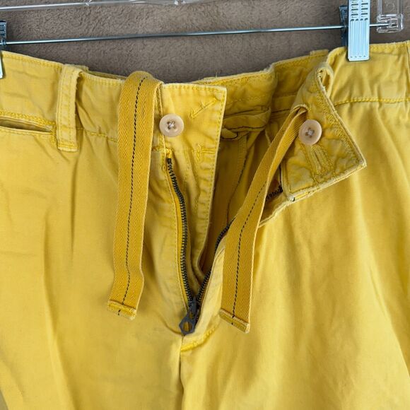 Polo Ralph Lauren Chino Shorts Mens 36 Yellow Pockets Drawstring 10" Classic - Picture 5 of 16